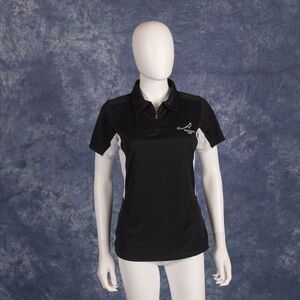 Under Armour  Women’s  Golf Polo Shirt Black White Peacock Gap Sz M